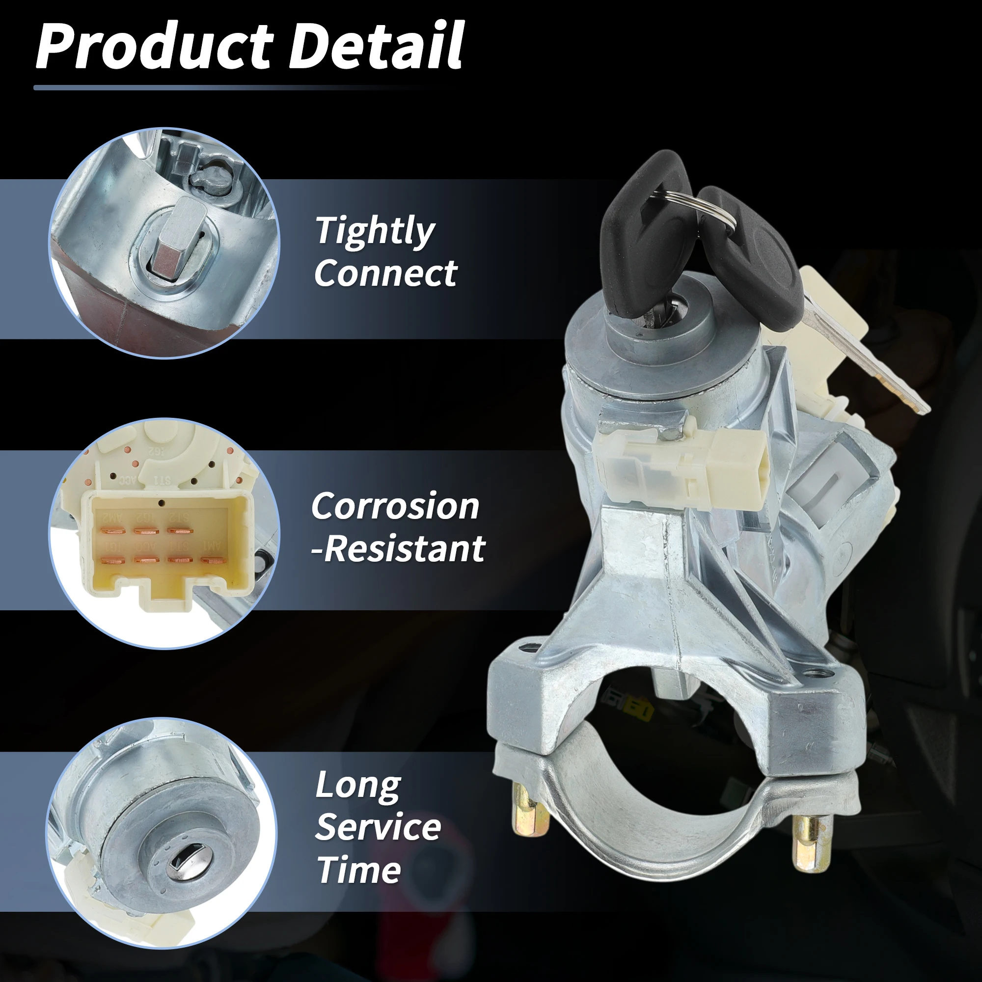 

UXCELL No.4502216/45020-22-16 Ignition Lock Cylinder for Toyota Tacoma 2005-2015 Ignition Switch Cylinder Barrel Lock W/ 2 Key f