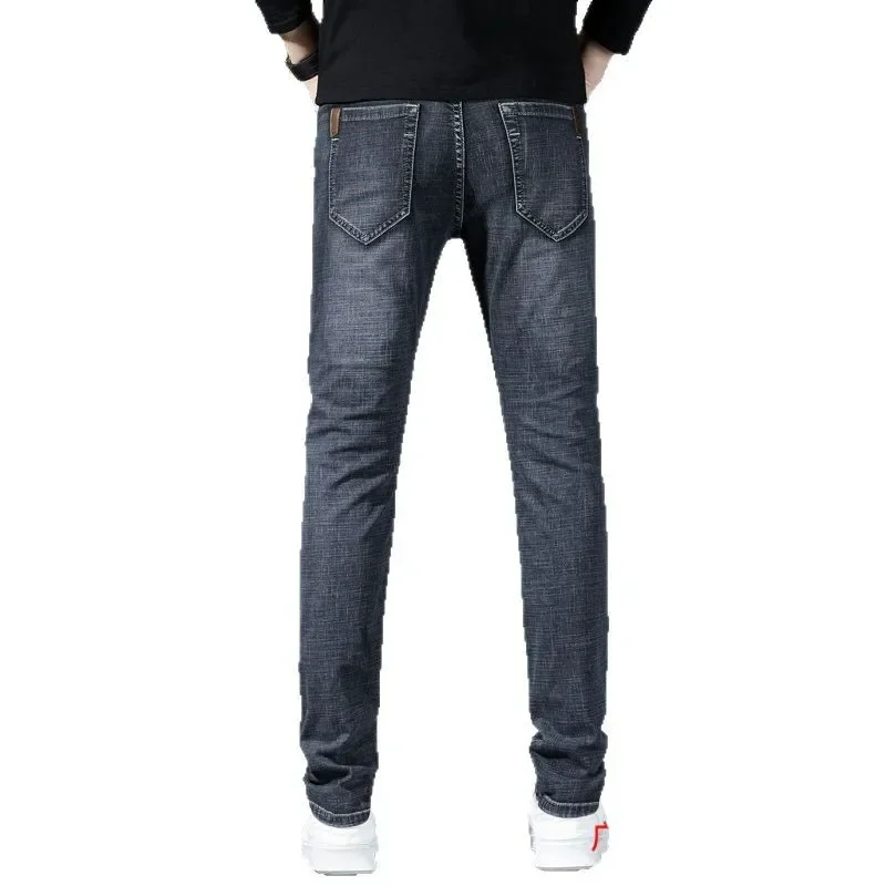 

Summer Thin Jeans Casual Stretch New Loose Straight Leg Simple Youth Pants Man Men's Adult Gentleman Comfortable High Quality