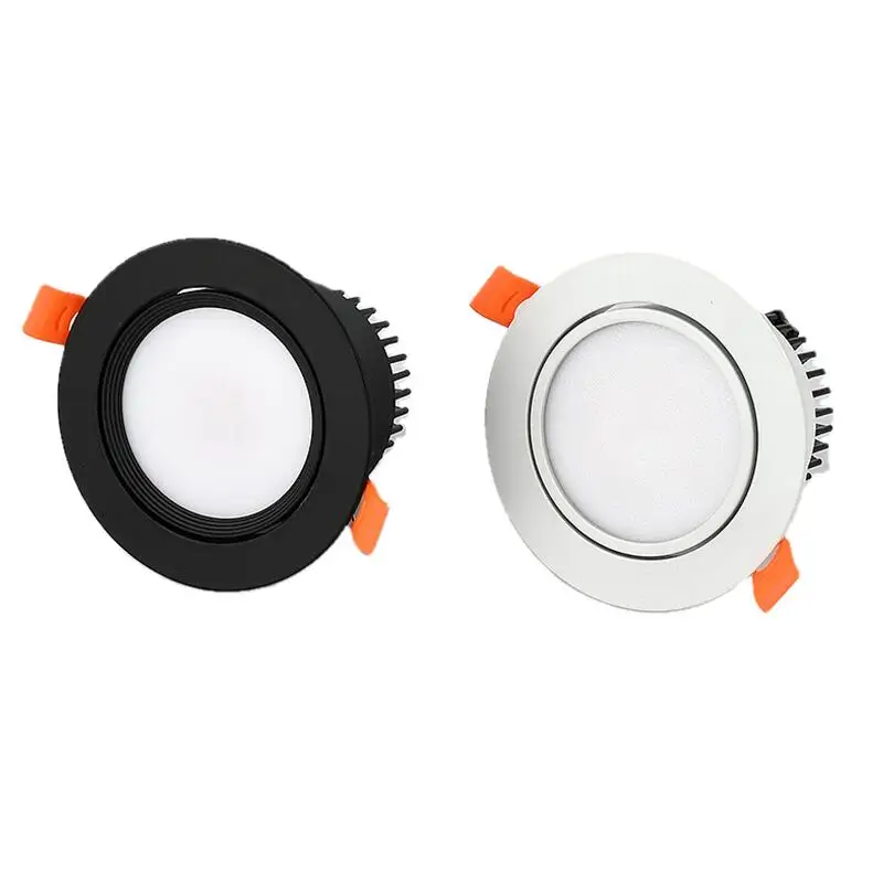 Dimmable LED Recessed Downlight 3W 5W 7W 12W 15W Bhite/Black Body Ceiling Spot Light with 90-265V LED Driver 3000K 4000K 6000K