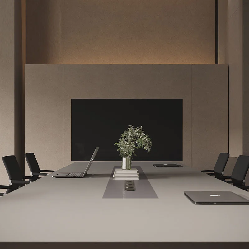 Large conference table simple modern high-end office reception light luxury