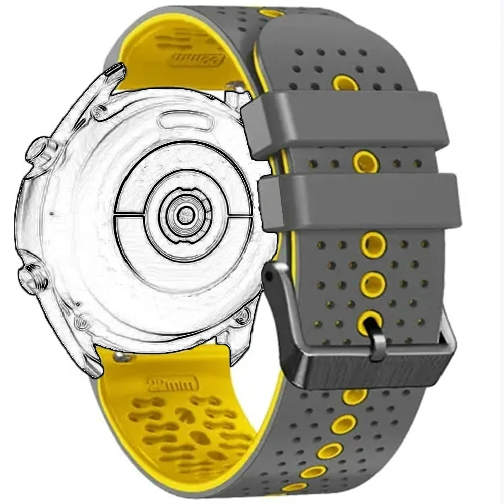 أحزمة ساعة قابلة للتنفس 22 ملم لساعة هواوي GT5 /4 Pro / Buds/ GT3 Pro 46 ملم/GT 5 4 3 2 46 ملم GT2 Pro SE 46 ملم سوار معصم من السيليكون