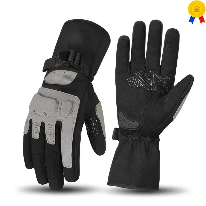 

1 Pair of Autumn and Winter Motorcycle Riding Gloves Fall Protective Shell Waterproof and Cold Comfortable Splice Color Gloves
