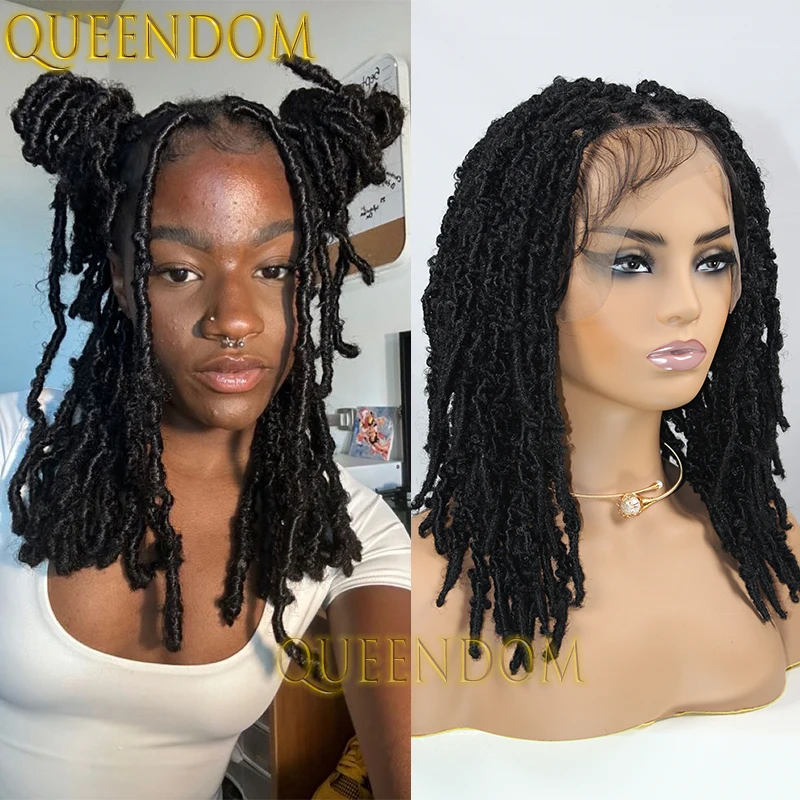 16 Inch Synthetic Box Braided Wigs Knotless Butterfly Locs Crochet Goddess Braids Wig Full Lace Dreadlock Braids for Blacked Wig