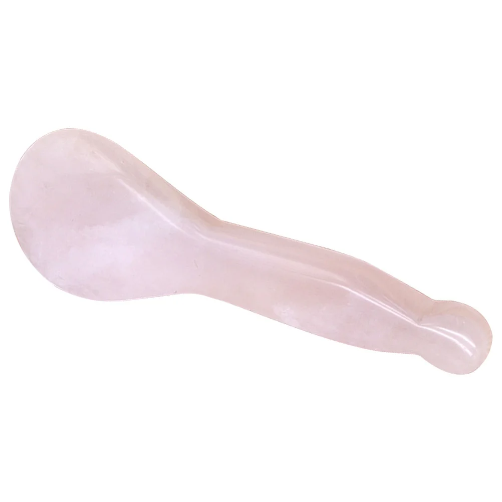 

Handle Scrapping Board Pink Jade Stone Natural Facial Massage Tool Long Thick Handle for Spa Beauty and Body Health