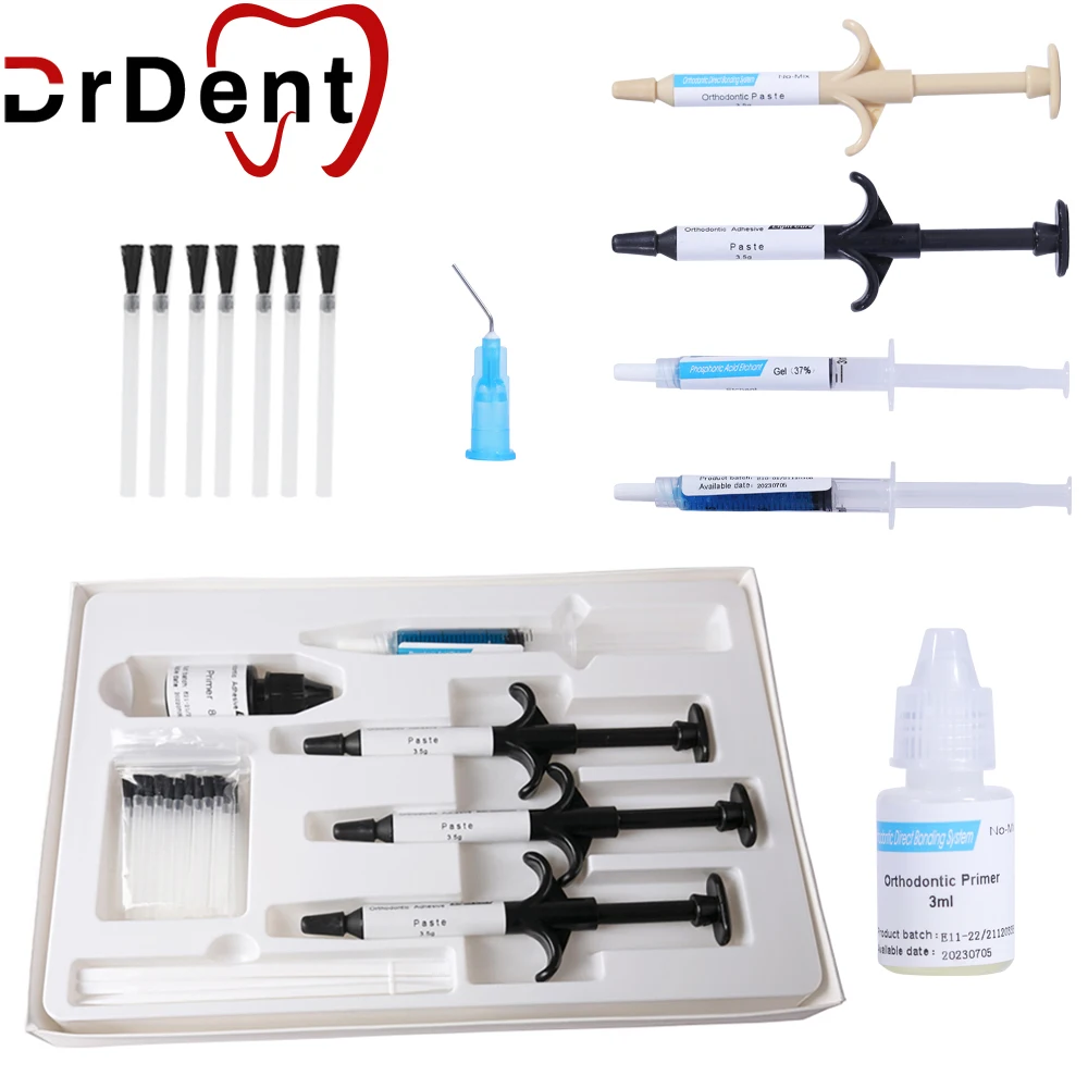 Zahn kiefer ortho pä discher Klebstoff Licht härtende Zahnspangen Kleber Kit Paste Ortho Direct Bonding System Blauer Kleber für Brackets Ortodoncia