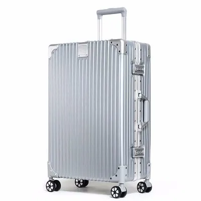 (43) New style suitcase aluminum frame 20 inch retro trolley case universal wheel suitcase password cabin case