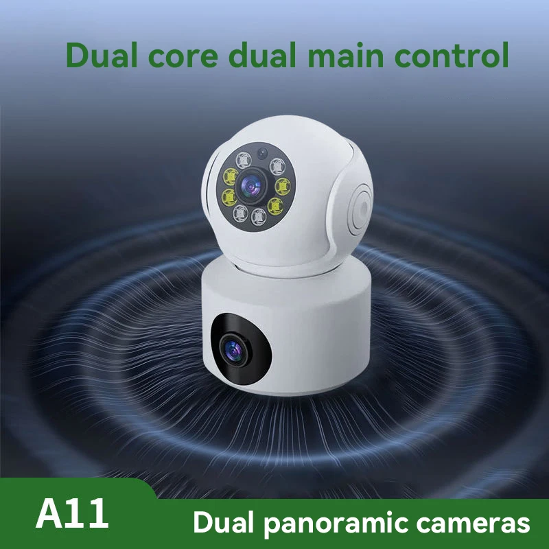 Xiaomi Doppia lente 360 ° Telecamera girevole 4K WiFi Sorveglianza Monitoraggio automatico Audio bidirezionale Monitor per visione notturna Smart Home Mini telecamera