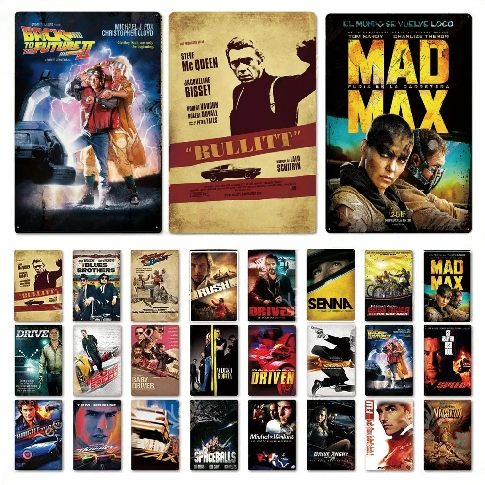 FJ Klassische Filmplakate Deko Vintage Metallschilder Blechschild Eisenplakate für Kino Bar Pub