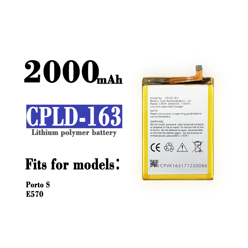 CPLD-163 Replacement Battery For Coolpad Porto S E570 Mobile Phone High-capacity Built-in Lithium Latest Batteries