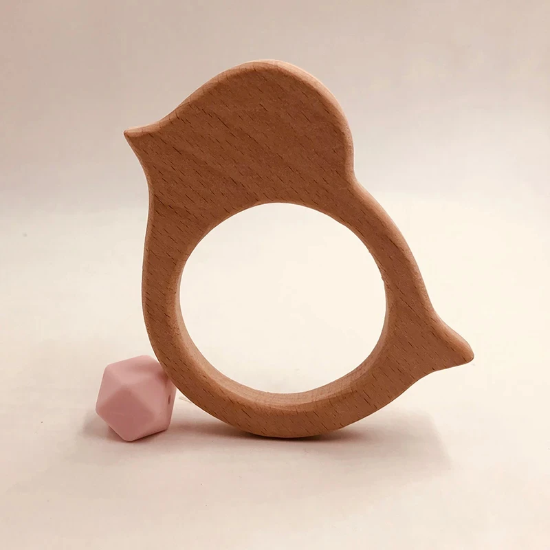 ABCPICK 5 pezzi in legno di grandi dimensioni animale giocattolo naturale doccia regalo bambino fai da te ciuccio catena gioielli che fanno accessori fatti a mano