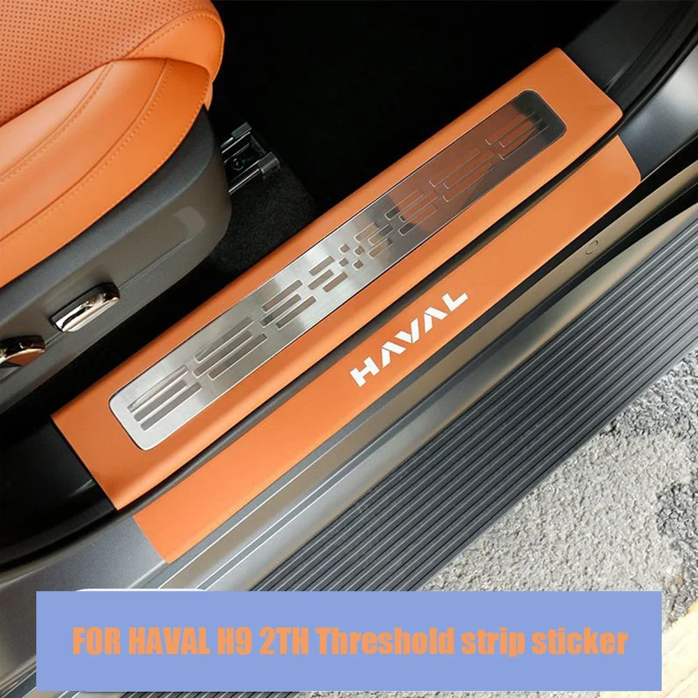 

For Haval H9 2nd 2024 2025 Car Interior Door Welcome Threshold PU Leather Cover Stickers Auto Modified Styling Accessories
