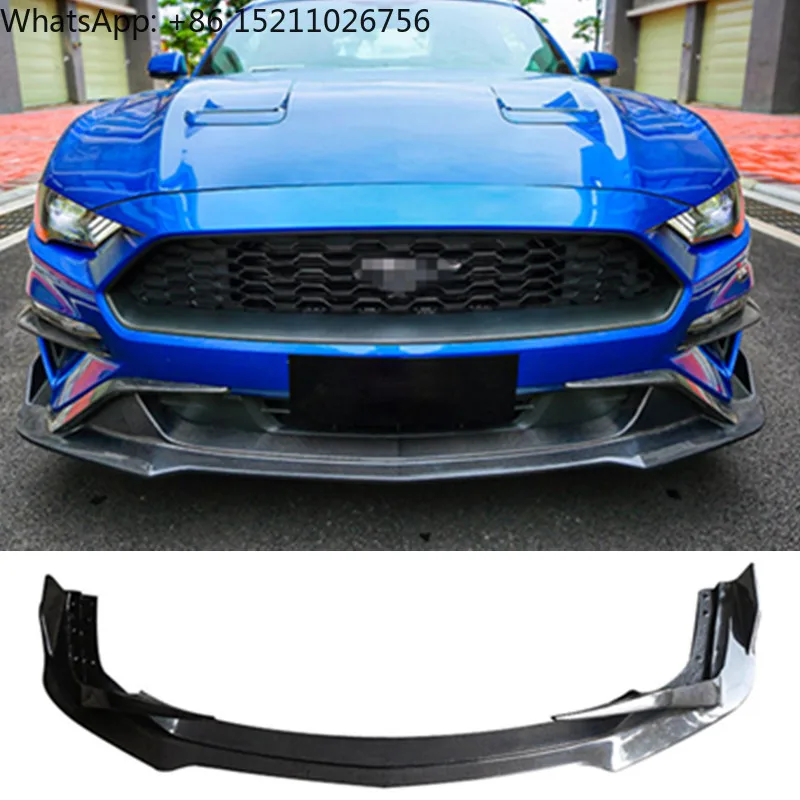 

Спойлер на передний бампер автомобиля из углеродного волокна для Ford Mustang, автомобильный сплиттер, комплект кузова