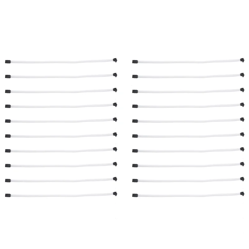 

ABT-20Pcs 50CM SATA 3.0 III SATA3 7Pin Data Cable Right Angle 6Gb/S SSD Cables HDD Hard Disk Data Cord With Nylon Sleeved