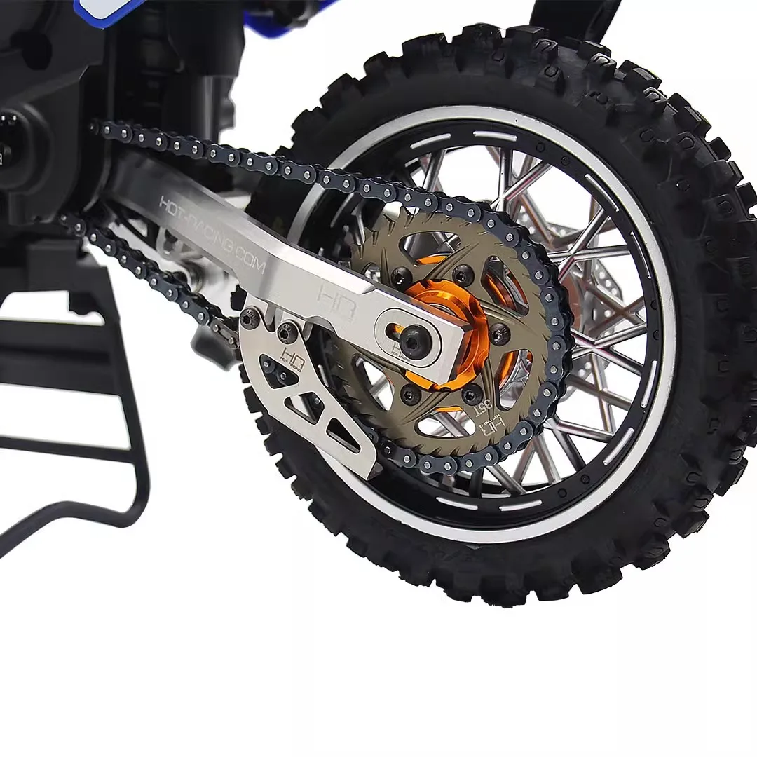 HR Losi1:4 PromotoMX asiento de rueda trasera de rodamiento agrandado de aluminio para motocicleta, acoplador desmontable, ajuste de la estanqueidad de la cadena