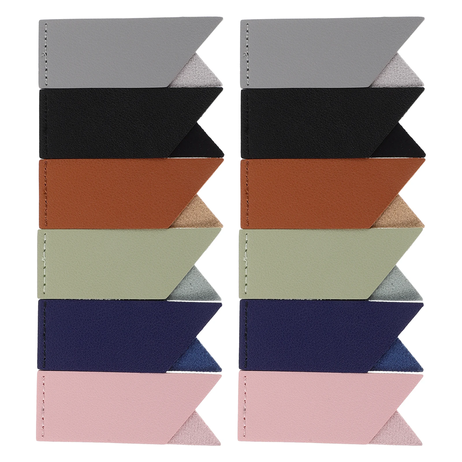 

12Pcs Plain Bookmarks Bulk Pack Stylish PU Page Holders for Reading Accessories Office Travel Use Timeless Elegant