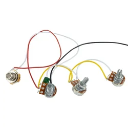 Guitar Parts Prewired Set 1 Tone 2 Volume 250K Pots Accessories Bass Guitar Durable Easy Installation For Jazz Guitar