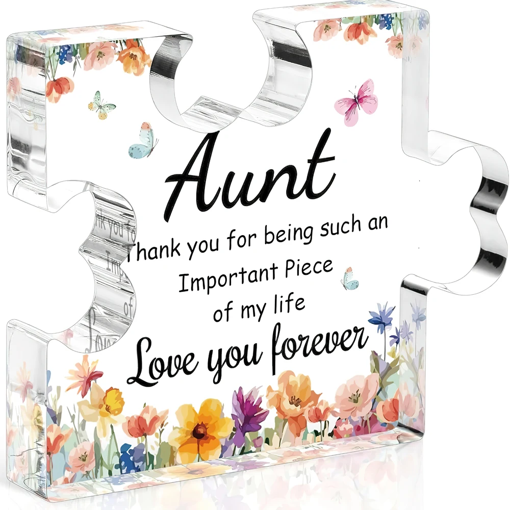 Aunt Gifts Acrylic Plaque, Mothers Day Birthday Christmas Gifts for Aunt Auntie, Aunt Birthday Gifts from Niece Nephew,