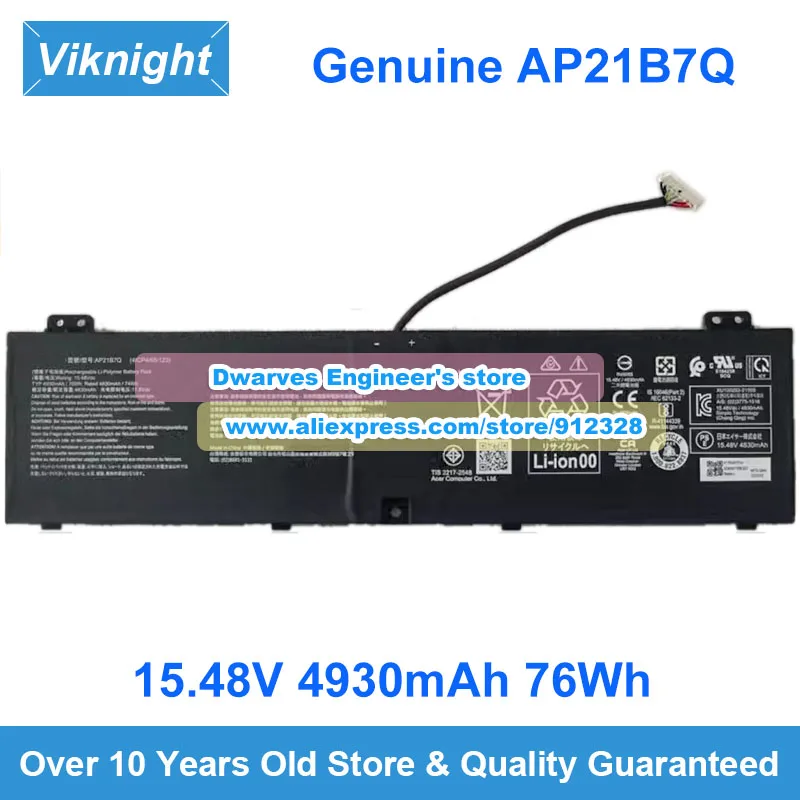 

Genuine AP21B7Q Battery 15.48V 4930mAh 76Wh for Acer Predator Triton 300 SE PT314 Swift X 14 SFX14-71G Swift X SFX14-71G-7978