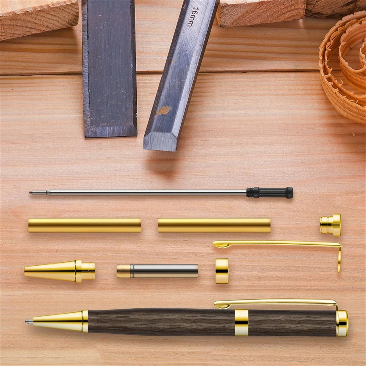 

AA98 10 Pieces Wood Turning Pen Kit 7mm Slim Pen Turning Kit with Replacement Lathe Turning Supplies for Making Office