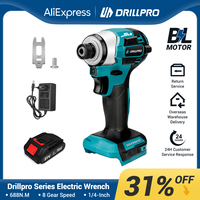 Drillpro NEW 1/4-Inch 8 Gears Brushless Electric Screwdriver Cordless Electric Drill Screw Driver Power Tool for Makita Battery