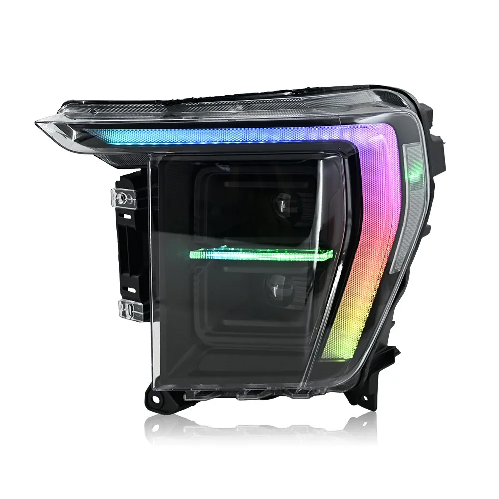 Product Manufacturer High/Low Beam Universal RGB 8000K 12V New LED Headlight Assembly for Ford Raptor F150 2021-2023