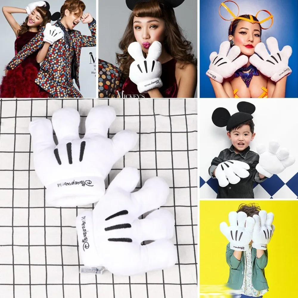 ديزني ميكي ماوس قفازات كبيرة ميكي قفازات بيضاء باو مضحك قفازات تأثيري أداء لعبة إكسسوارات دمي لعبة هدية