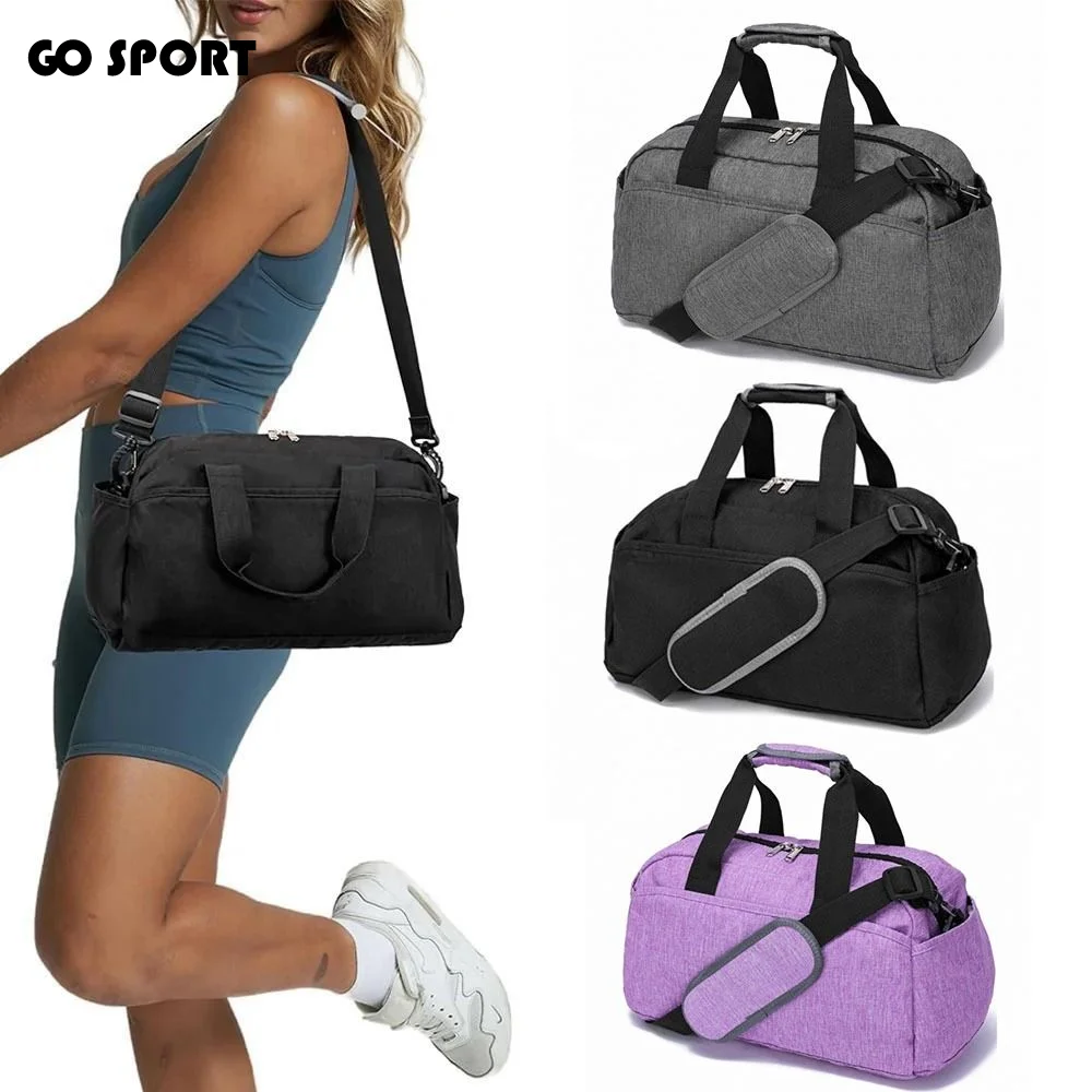 

Спортивная сумка с множеством карманов, регулируемым плечевым ремнем, отделением для влажных вещей, легкая дорожная сумка для фитнеса и путешествий.