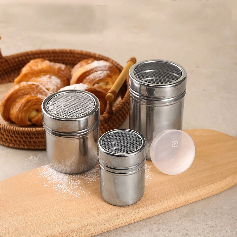 3PCS Stainless Steel Powder Spreader with Lid Seasoning Bottle Cumin Pepper Seasoning Jar Barbecue Kitchen Tools BBQ Accessories