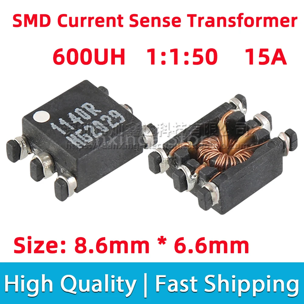 

2pcs SMD04H1140R SMD SMT Current Sense Transformer 600uH 15A High Current Sensor Detect Turns Ratio 1:1:50