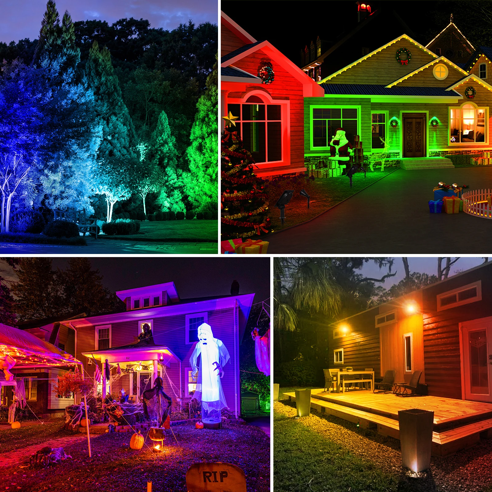 Solární sad reflektory 7 barvivo LED solární zeď lampa color-changing outdoorové pathway ráhno lehký solární LED ozdoba lightings