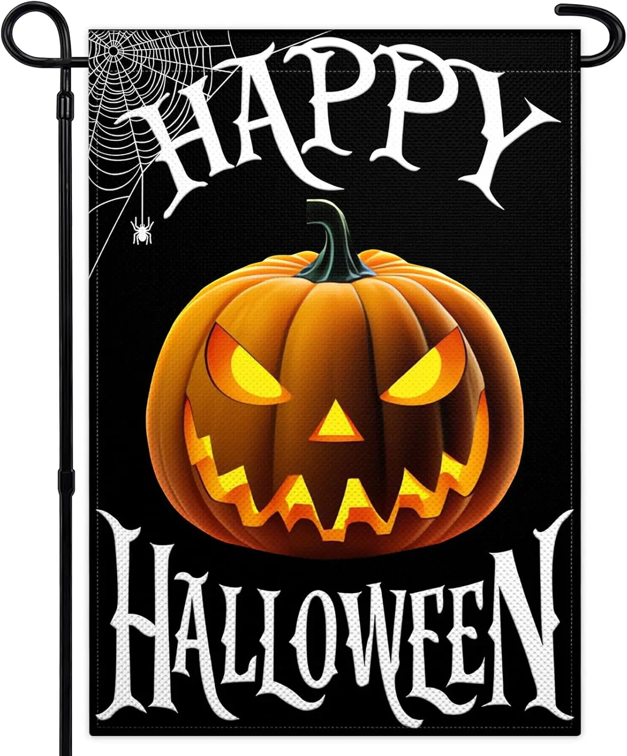 Halloween Garden Flags for Outside 12x18 Double Sided Scary Pumpkin Garden Flag 3Ply Fabric Happy Halloween Pumpkin Garden Flags