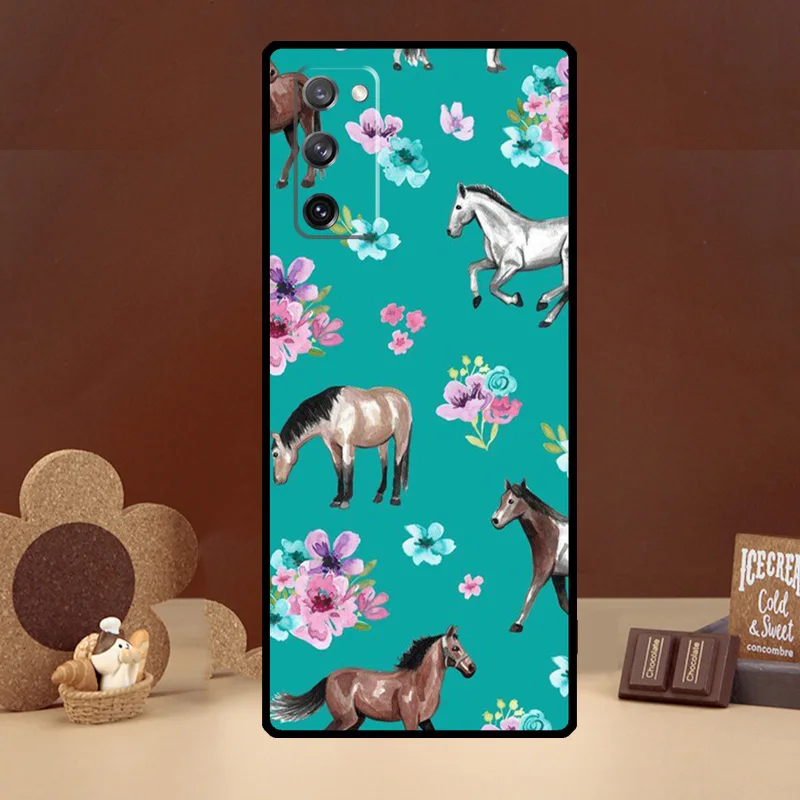 Horse Pony Pattern Case For Samsung Galaxy S21 S22 Ultra S8 S9 S10 Plus Note 10 Note 20 Ultra S20 FE Cover