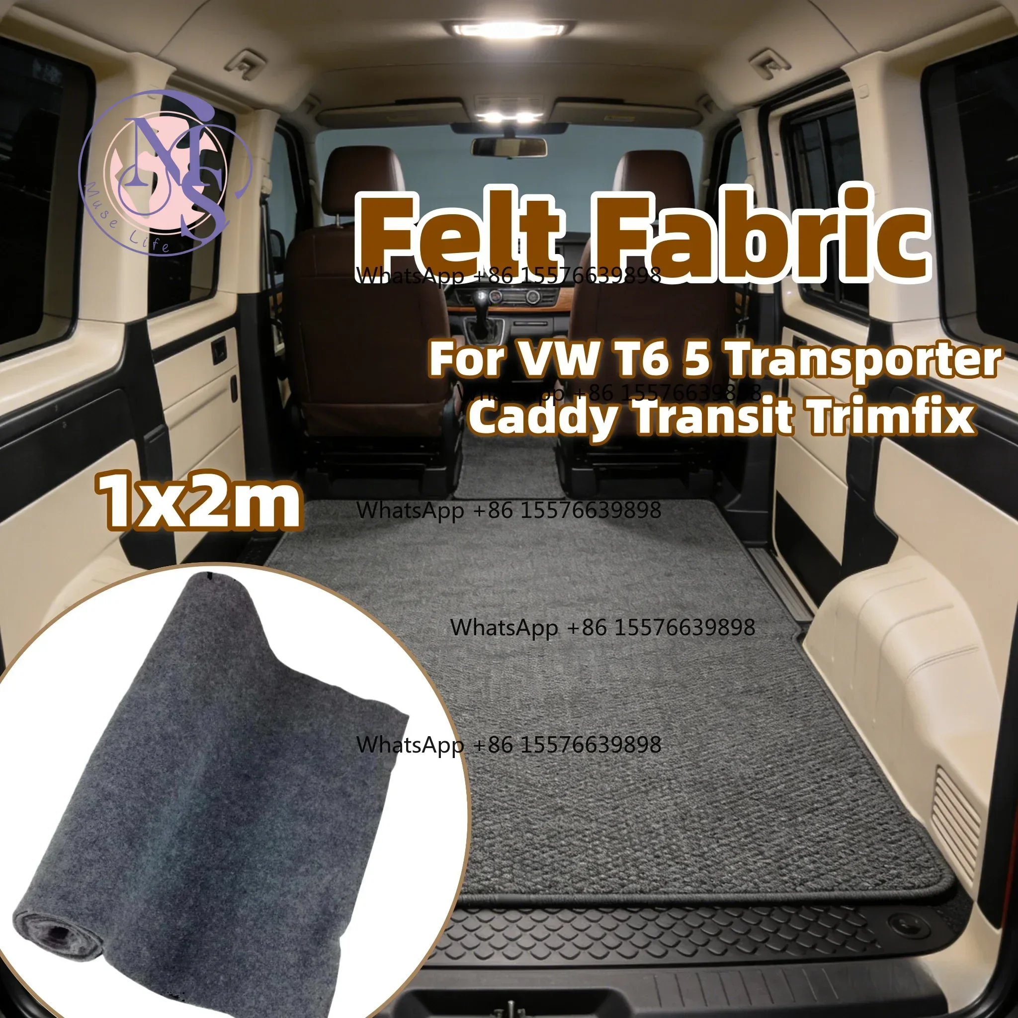 ZOCI-FOR-VW T5 T6 RV Lining Felt Carpet Upholstery Mat Replacement Parts