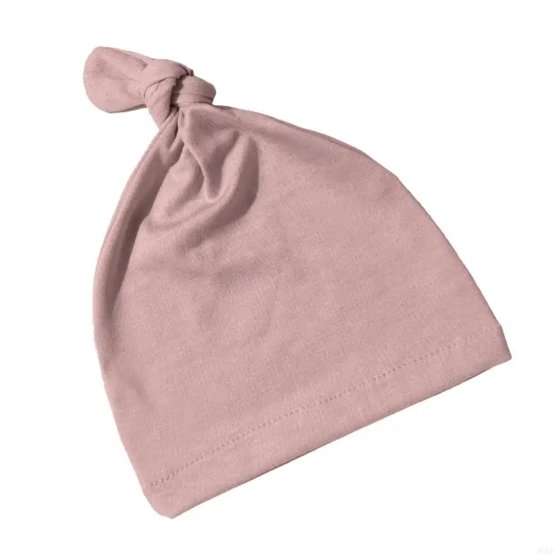 MXLE 편안한 아기 모자 신생아 헤드웨어 부드럽고 통기성 매듭 모자 단색