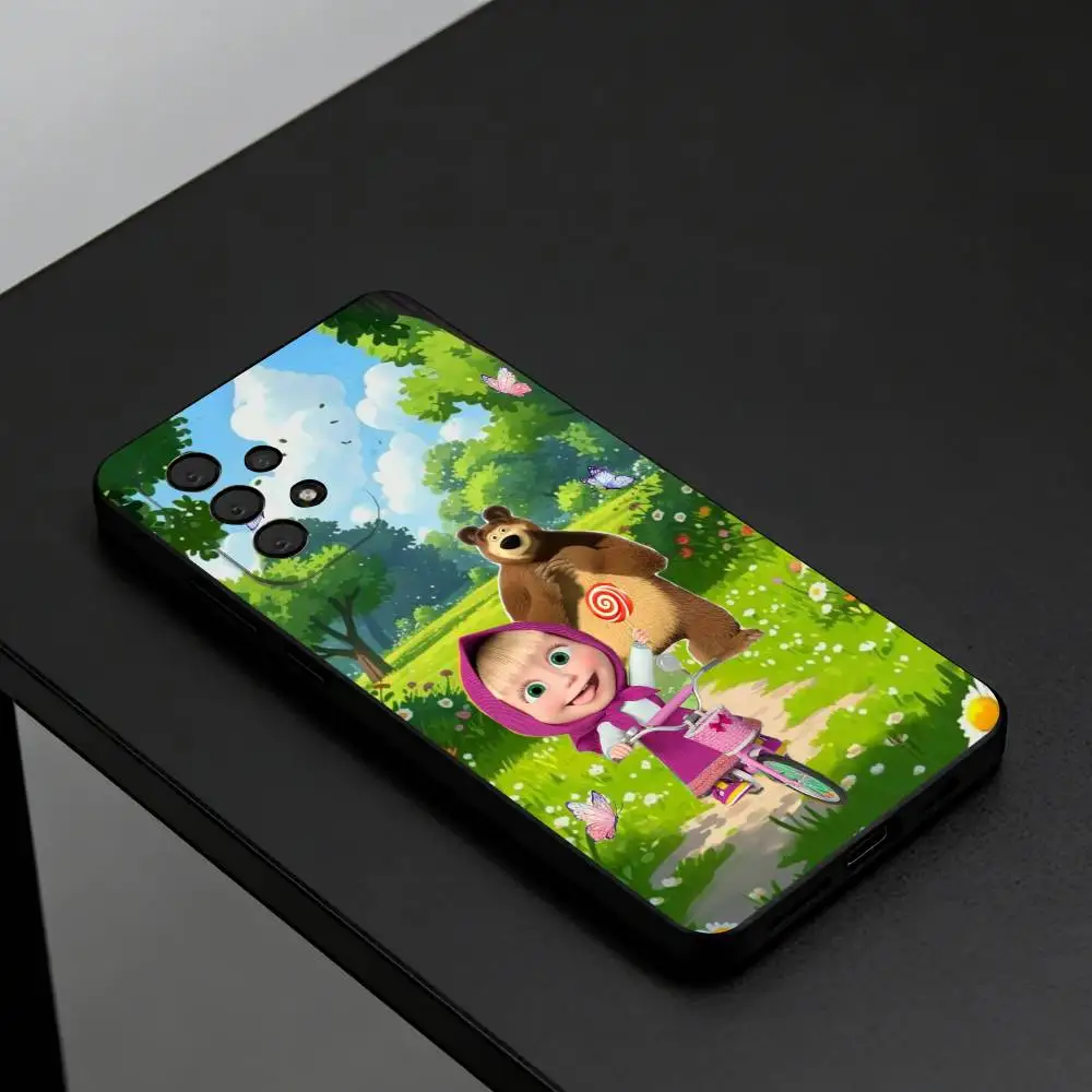Masha-A And Bears  Phone Case For Samsung S26,S25,S24,S23,S22,Plus,Cover Soft Black Shell