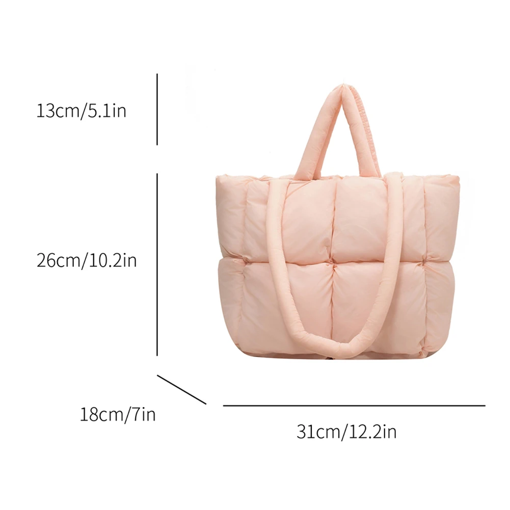 Space Cotton Designer Underarm Bag Winter Luxury Down Padded Ladies Tote Bag 2023 Women Quilted Large Handbag Puffer Shopper Bag