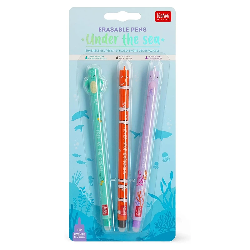 3Pcs/Set For Home School Work Creative Cartoon Erasable Gel Pens Set Washable Handle Erasable Refills Rod Writing Stationer