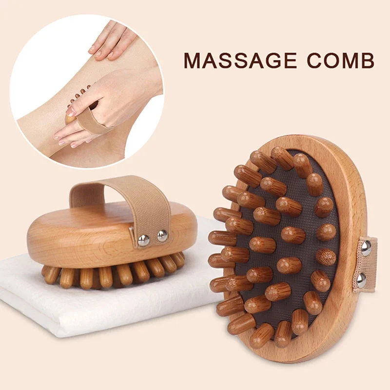 Brosse de massage corporelle en bois pour la cellulite et l'amélioration de la circulation sanguine lymphatique, brosse sèche pour éliminer les peaux mortes, brosse de douche SPA