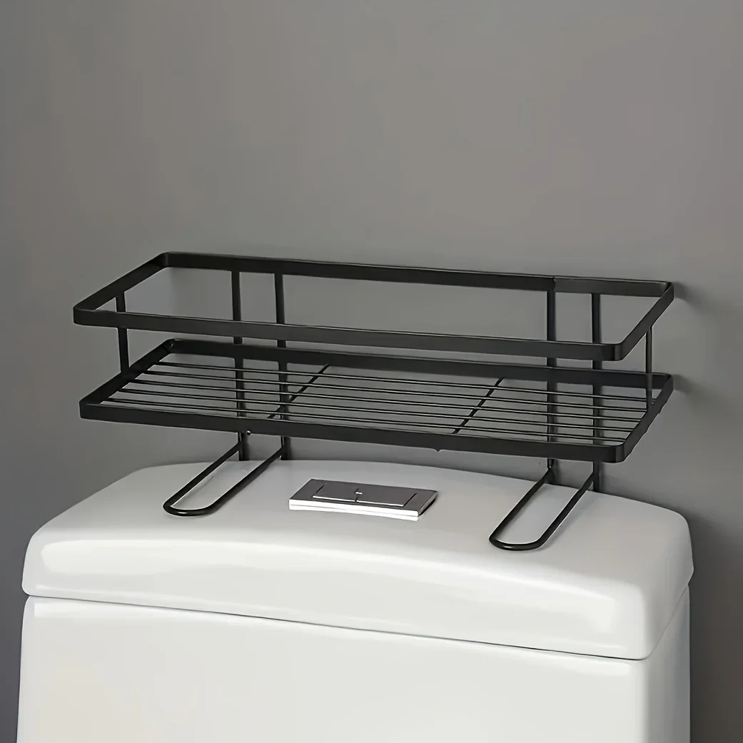 1pc Bathroom Over The Toilet Storage Shelf, Bathroom Storage Organizer Bathroom Storage Rack Shampoo Shower Gel Holder Organizer
