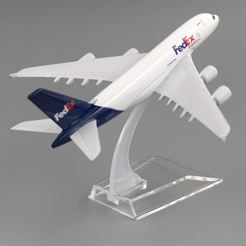 1/400 Scale Aircraft  Airbus A380 FedEx Express 16cm Alloy Plane Model Toys Children Kids Gift for Collection