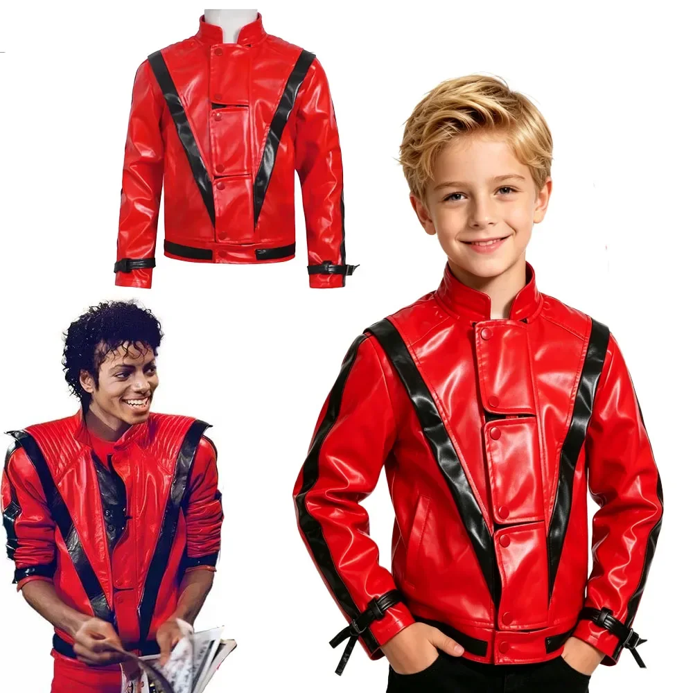 Michael Themed Cosplay Jacket Red Zipper Coat Classic Thrill
