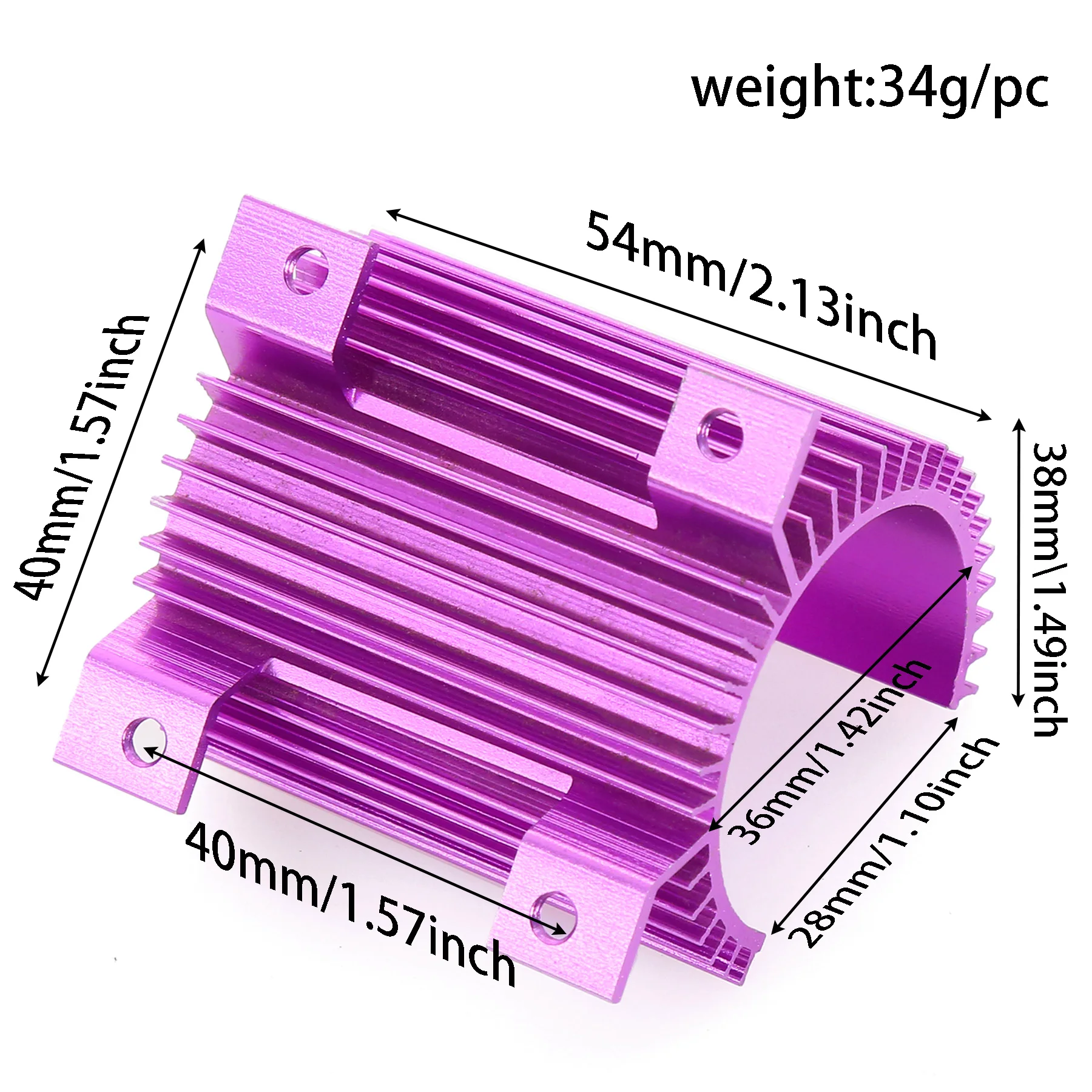Motor Heatsink 1PCS Racing Aluminum Electric Motor Heat Sink Radiator Cooling Fins for 540 550  Motor RC Car Part