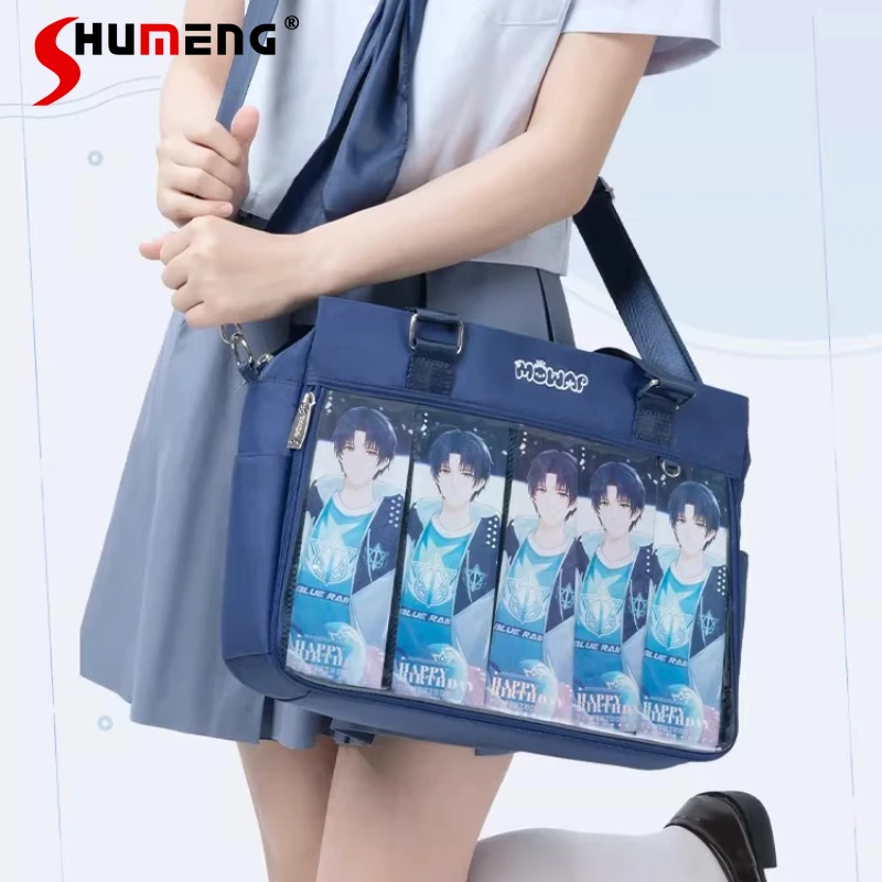 

Uniform Pain Bag JK Japanese Large Capacity Uniform Bags Single Shoulder Crossbody Versatile Daily School Supply Shoppings Bag