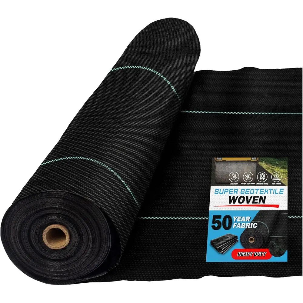 Geotextile Fabric for Driveway and Road Stabilization, Construction Underlayment, Erosion Control, Commercial Grade 50 Year for