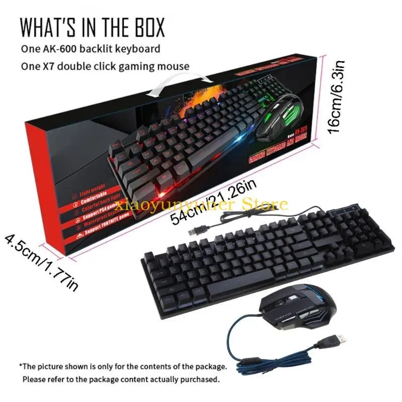 P9JB 104 Keys Backlight Silent Keyboard Untuk Komputer PC Gaming Mouse Laptop Accs
