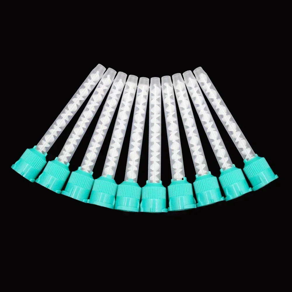 10/100pcs Dental Materials Dentistry Silicone Rubber Conveying Mixing Head Disposable Impression Nozzles Mixing Tips Mixing Tube