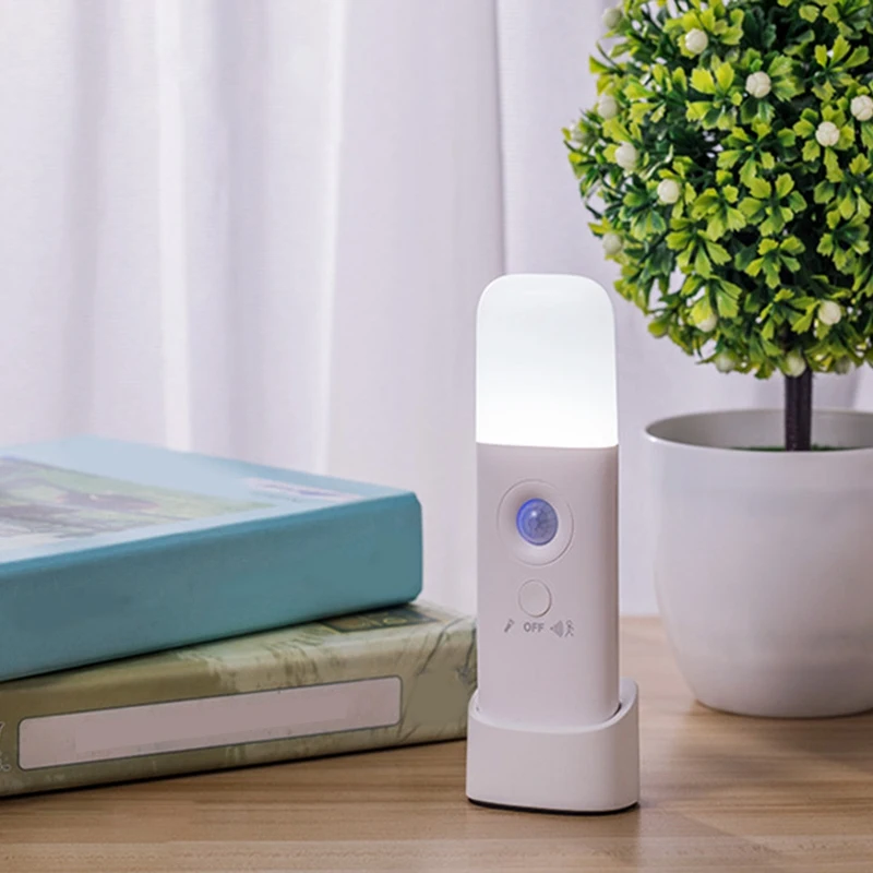 モーションセンサーLEDナイトライト、調光可能な屋内ライト、ポータブルモーション有効、キッズルーム、バスルーム