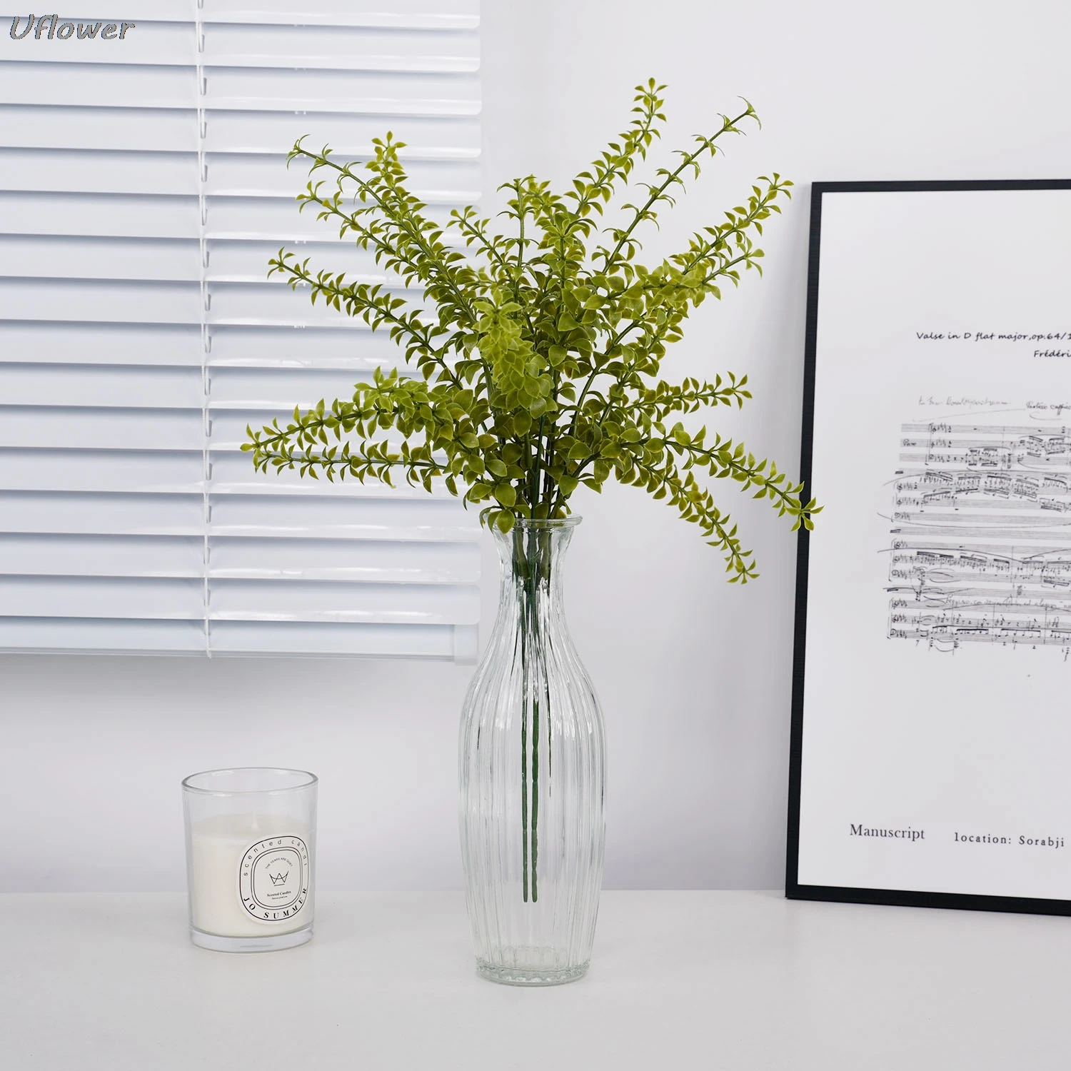 2 قطعة أوراق المال الاصطناعية الأوكالبتوس متعددة البتلة العشب النباتات الخضراء المنزل في الهواء الطلق حديقة حفل زفاف نبات صناعي الزخرفية #1