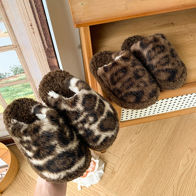 

2025 Winter New Children Casual Cotton Slippers for Girls Boys Fashion Korean Style Soft Sole Anti-slippery Versatile Warm Shoes
