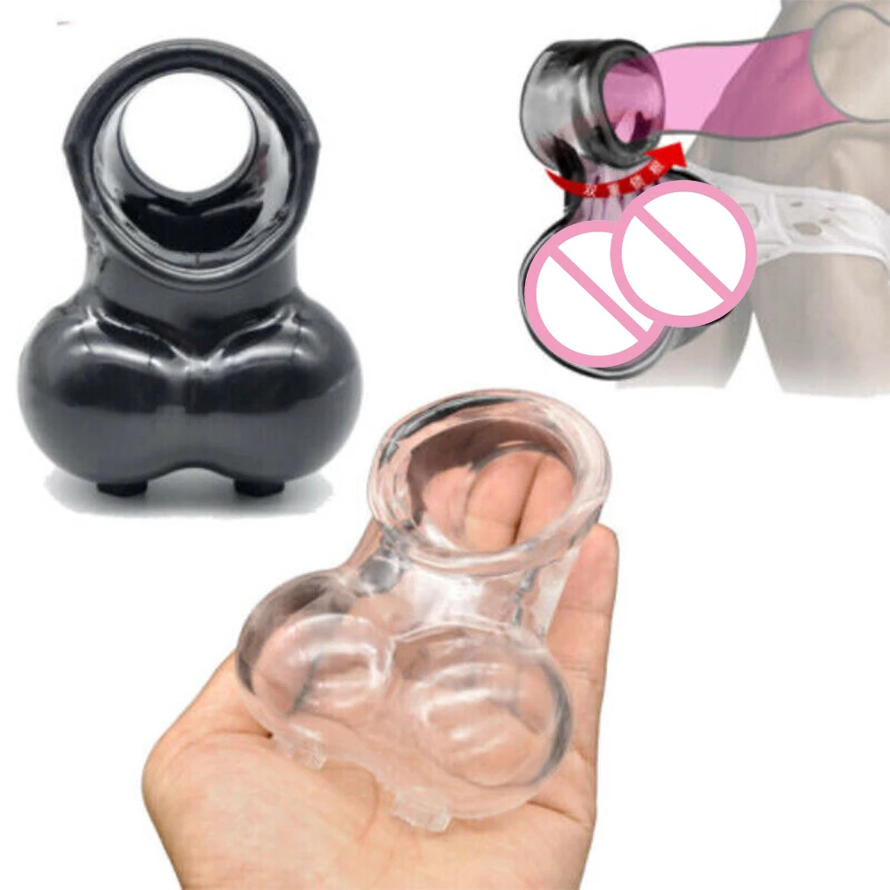 Male Scrotum Penis Sleeve Delay Ejaculation Ring Cock Scrotal Binding Ring Sex Toys for Man Silicone Chastity Cage Adult Product